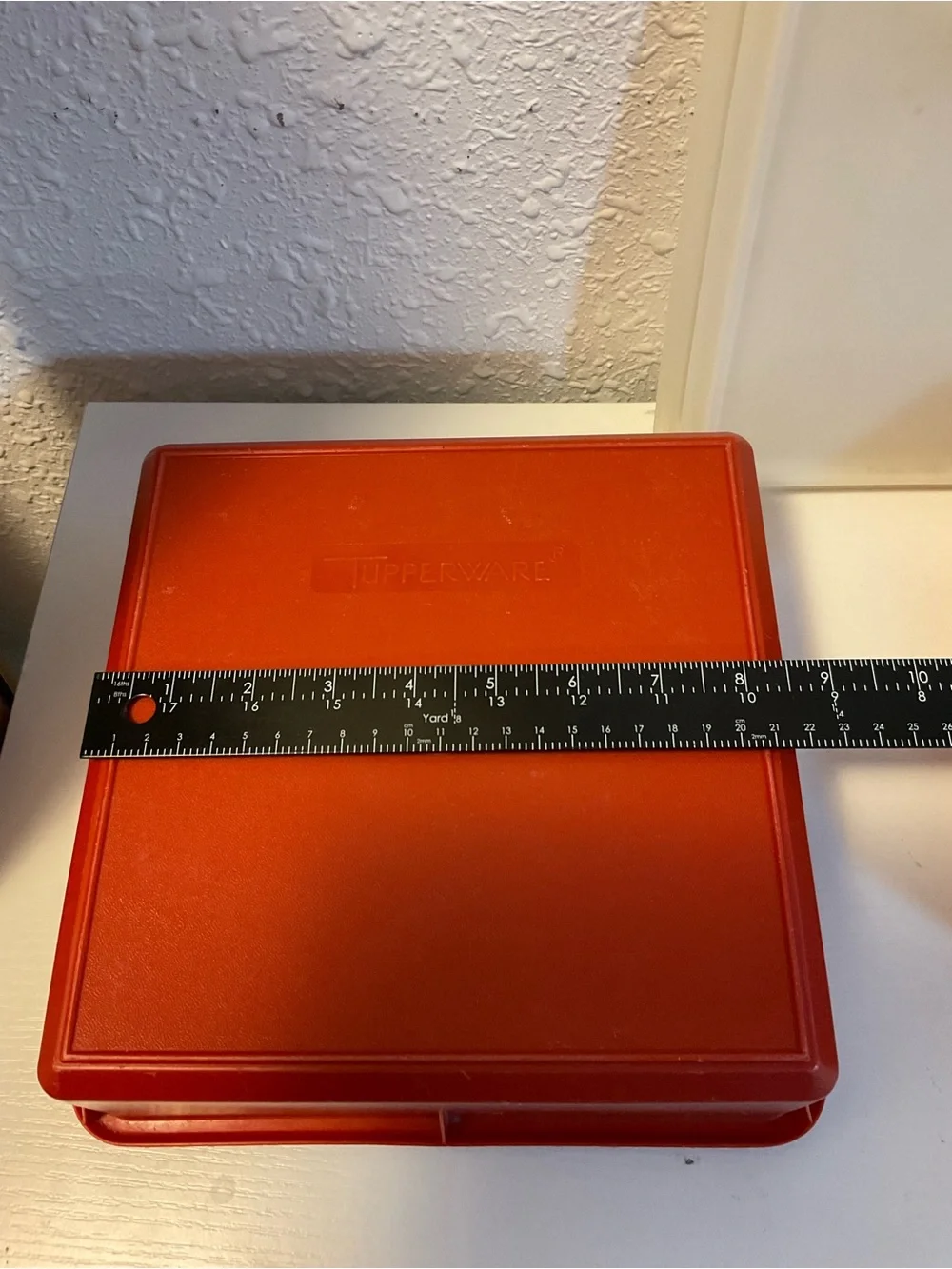 Vintage Tupperware 514-3 Paprika Snack-Stor Square Container with Lid lot of 2
